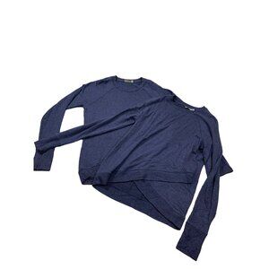 Lot of 2 Athleta Womens Small Navy Long-Sleeve Shirts Workout light weight